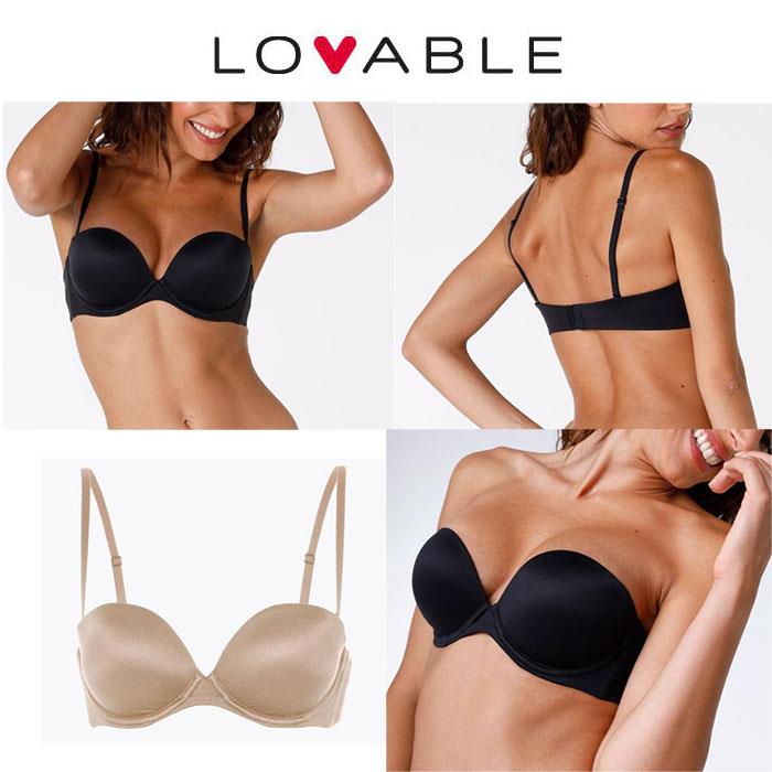 LOVABLE BODY BLISS L0CCL RF PUSH UP CON SPALLINE REMOVIBILI NERO 34C