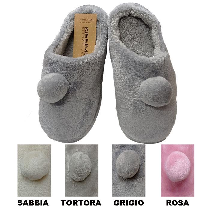 KISSIMO PANTOFOLA CON PON PON ROSA ART.PANT22D TG.36/37