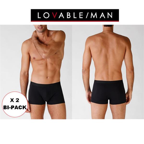 LOVABLE MAN COTTON STRETCH L09G4 BI-PACK B NERO TG.4/M