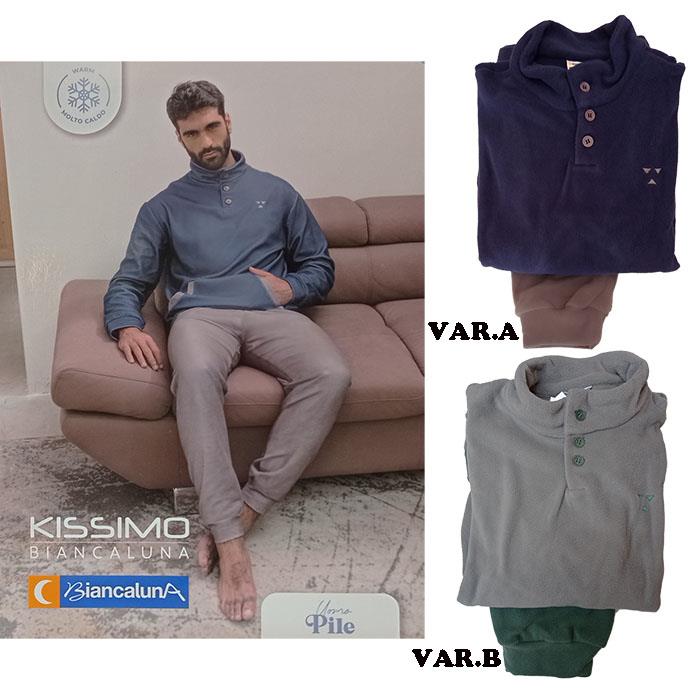 KISSIMO PIGIAMA UOMO IN PILE ART.24U03003 VAR.B TG.XL