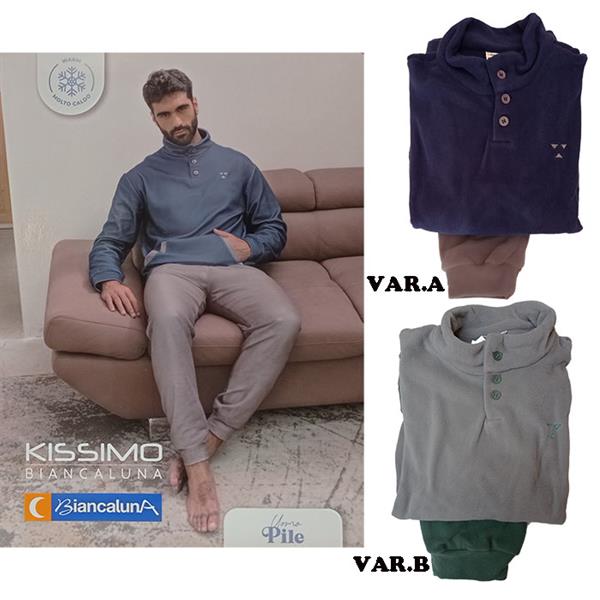 KISSIMO PIGIAMA UOMO IN PILE ART.24U03003 VAR.A TG.XL