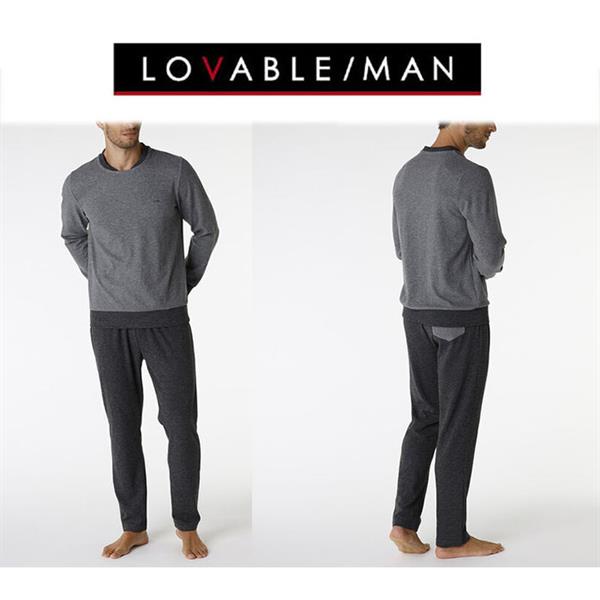 LOVABLE MAN PIG/A GIROCOLLO INTERLOCK M/L P/L L0DM2 GRIGIO MELANGE TG.3/S