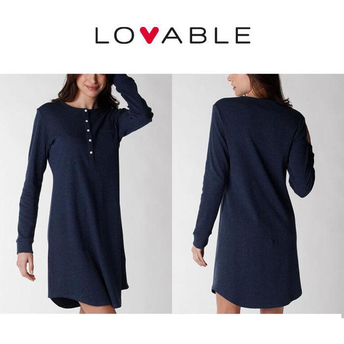 LOVABLE CAM/NOTTE MANICA LUNGA L0ADE BLU MELANGE TG.5/XL