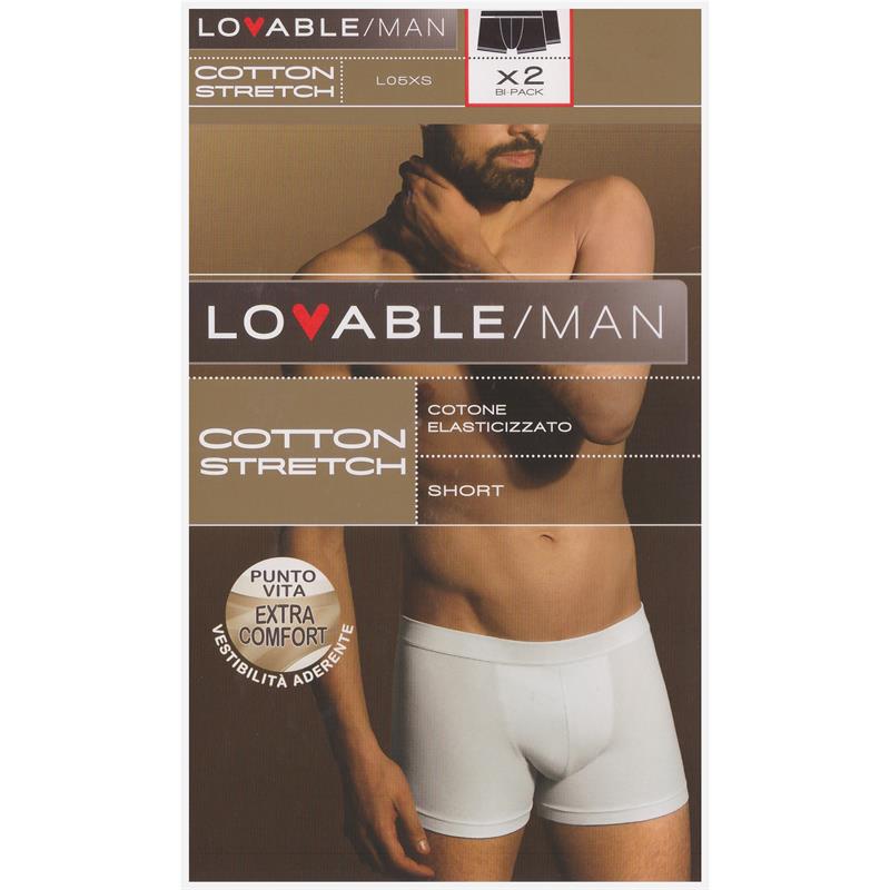 LOVABLE MAN STRETCH COTTON BOXER L05XS BIANCO TG.5 CONF.BI -PACK