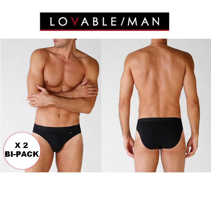 LOVABLE MAN COTTON STRETCH L09G3 BI-PACK S NERO TG.3/S